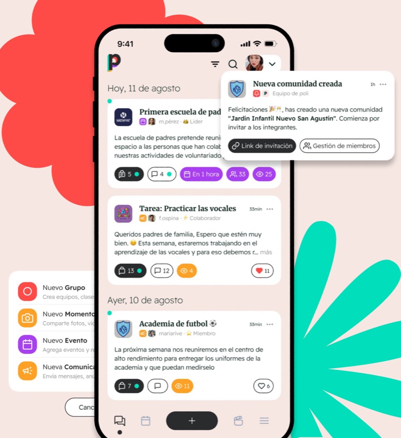 La app de Poli: comunicados, eventos, cobros y comunidad en el celular